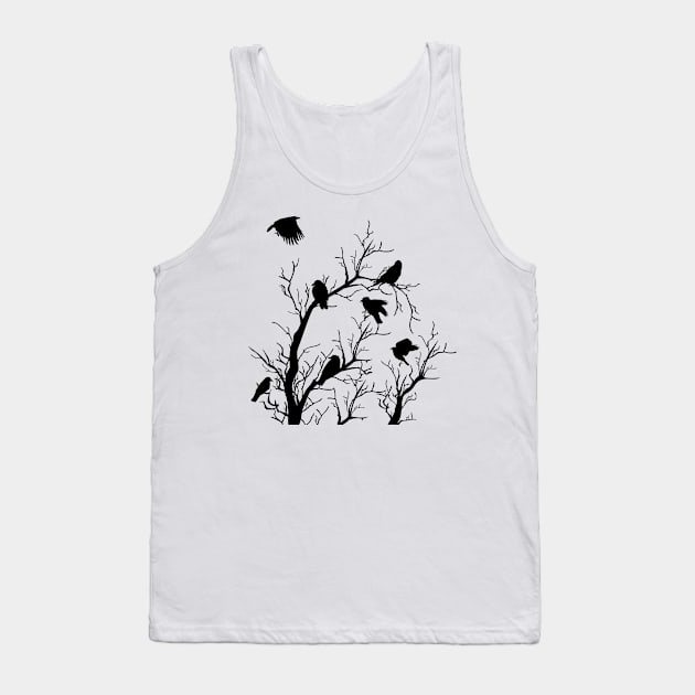 Crows in Tree Tops Tank Top by SWON Design